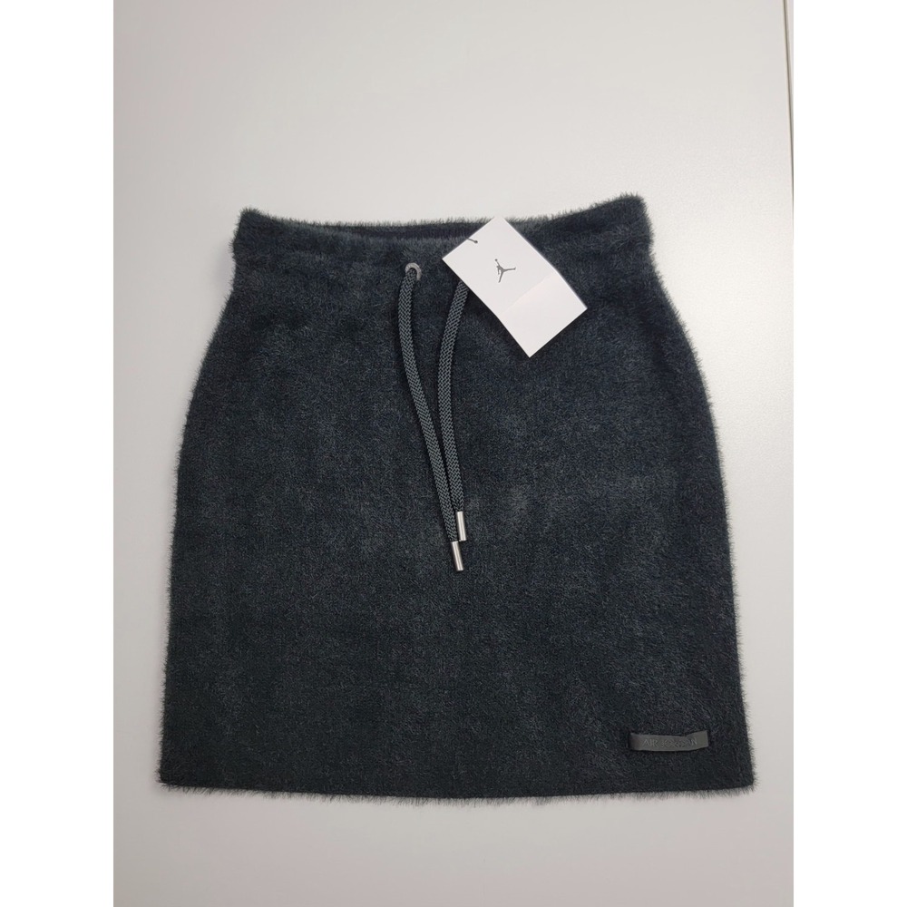 JORDAN Fluffy Knit Mini Black Skirt Women's Size XS Active HQ9178-010 New
